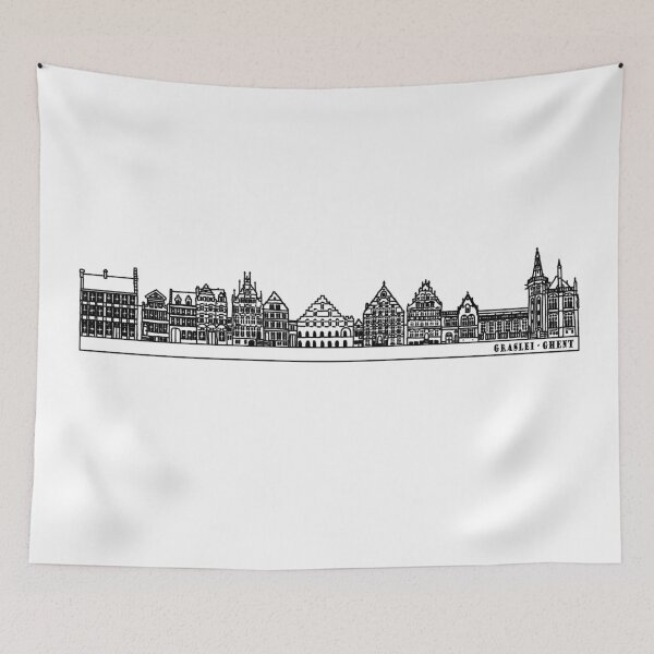 Item preview, Graslei Ghent Lineart Drawing designed and sold by reujken.