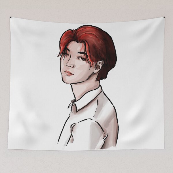 Item preview, handsome manga guy with flame red hair designed and sold by GLwithUs.