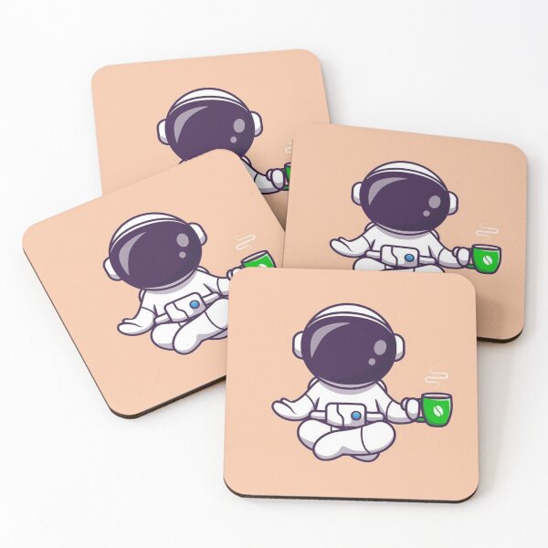 Item preview, Cute meditating astronaut with coffee designed and sold by TrendyThings37.