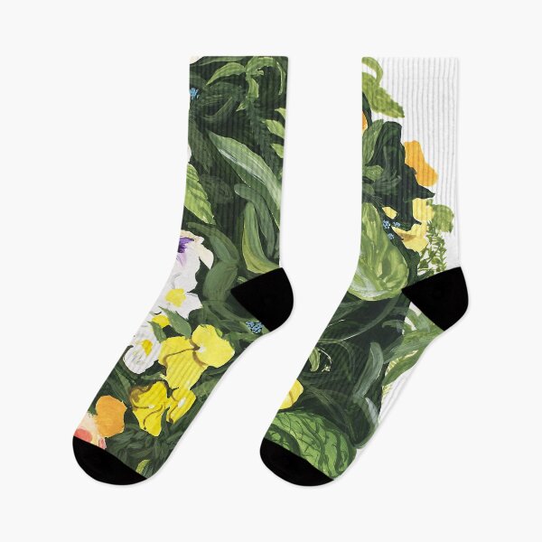 Item preview, Green Energy I pansies tulips flowers water marigold vegetation botanical decoration designed and sold by AgaSpolsky.