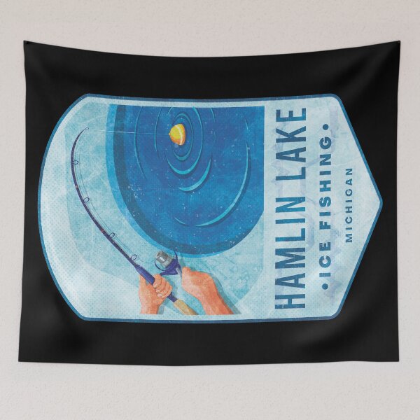 Item preview, Hamlin Lake Ice Fishing Michigan designed and sold by JordanHolmes.