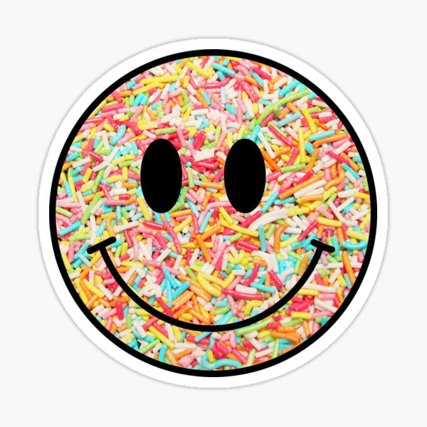 “Preppy Sprinkles Smiley Face Sticker” Sticker by CelineTsoucalas