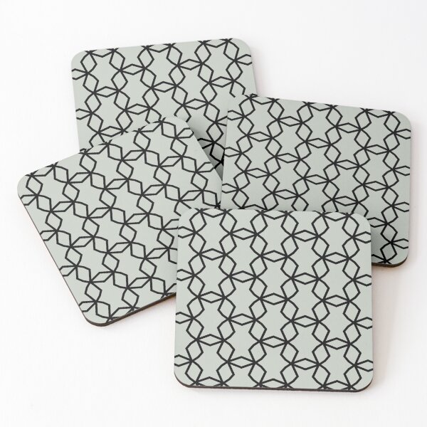 Item preview, Black and Smoked Sage Geometric Shape Mosaic Pattern Pairs DV 2022 Popular Colour Favored One 0455 designed and sold by ColorOfTheYears.
