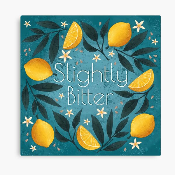 Slightly bitter lemons on teal Canvas Print