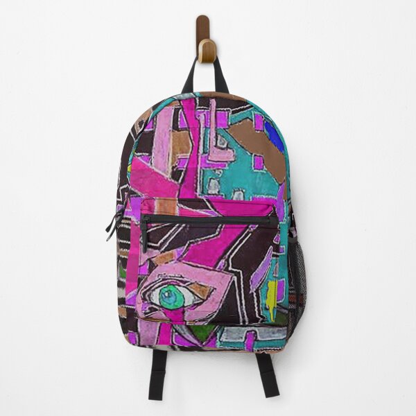 Item preview, Eye in the machine, pastels abstract doodle, cube abstract, eye, pink neon doodle designed and sold by Nostrathomas66.