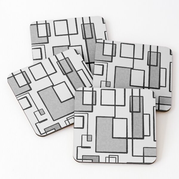 Item preview, Piet Composition - Mid-Century Modern Minimalist Geometric Abstract in Grey designed and sold by kierkegaard.