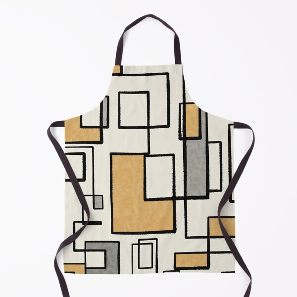 Item preview, Piet Composition - Mid-Century Modern Minimalist Geometric Abstract in Muted Mustard Gold, Gray, and Cream designed and sold by kierkegaard.