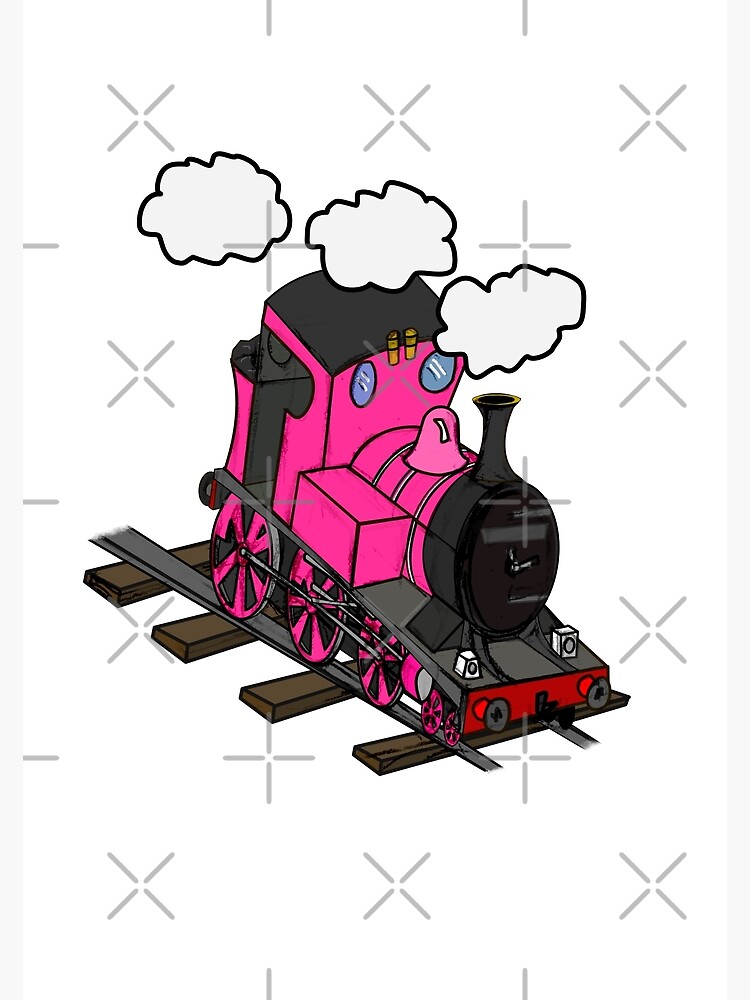 Train Steam Locomotive Railway Enthusiasts Model Railroad (Pink) Sticker  for Sale by doodlerob