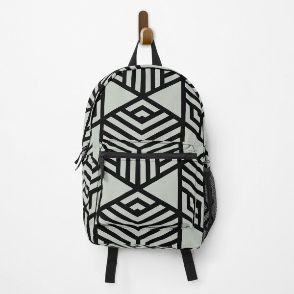 Item preview, Black and Smoked Sage Stripe Cube Tile Pattern Pairs DV 2022 Popular Colour Favored One 0455 designed and sold by ColorOfTheYears.