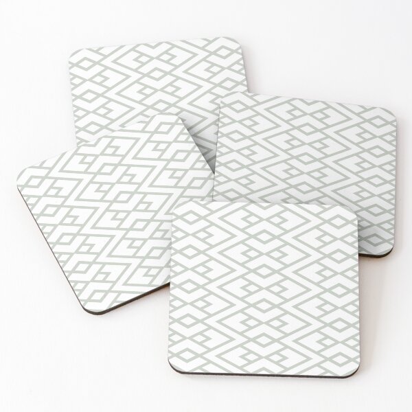 Item preview, Smoked Sage and White Diamond Shape Art Deco Pattern Pairs DV 2022 Popular Colour Favored One 0455 designed and sold by ColorOfTheYears.