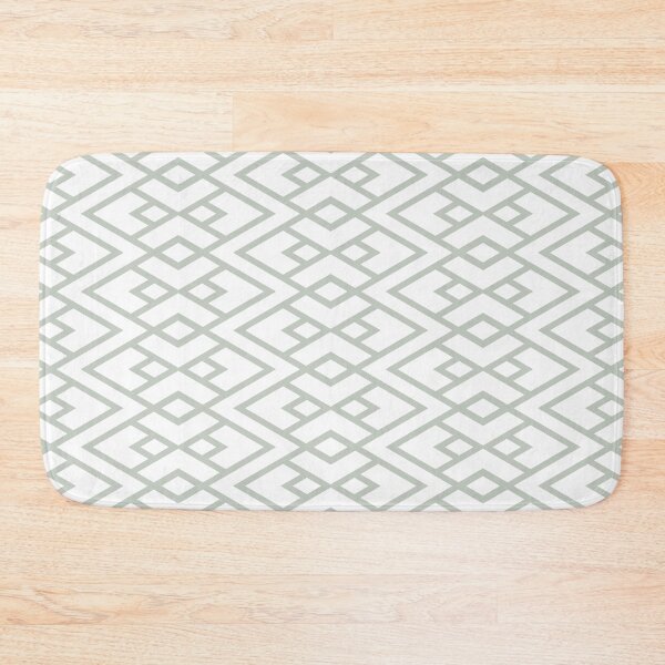 Item preview, Smoked Sage and White Diamond Shape Art Deco Pattern Pairs DV 2022 Popular Colour Favored One 0455 designed and sold by ColorOfTheYears.
