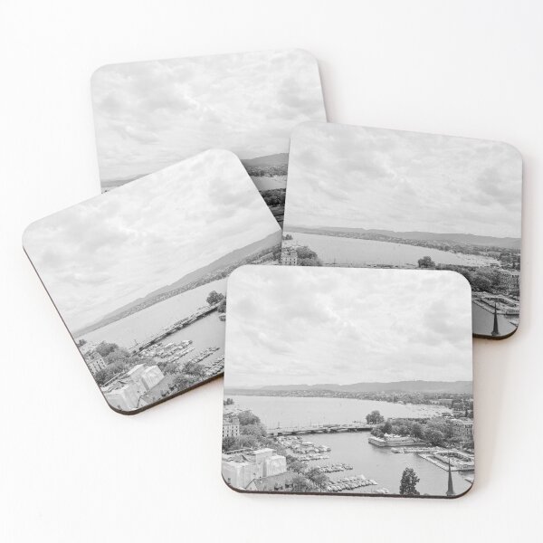 Item preview, Lake Zurich from Grossmunster Church, Zurich, Switzerland - Black & White designed and sold by ywphotos.