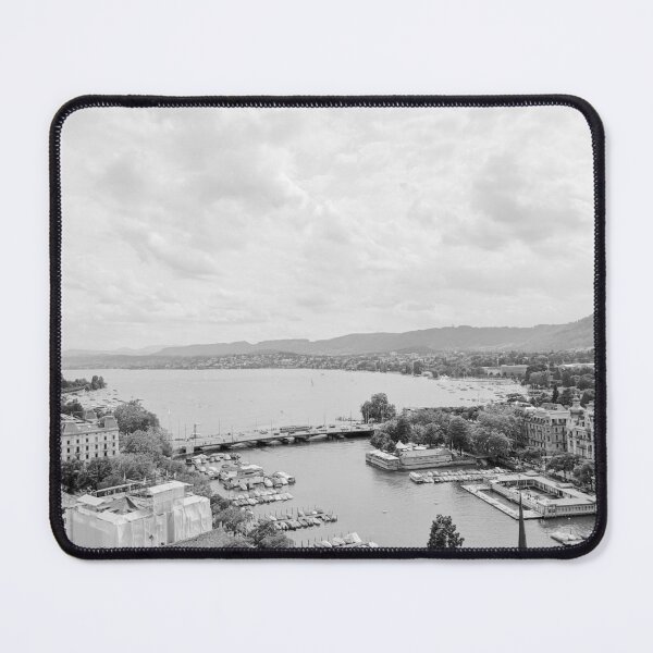 Item preview, Lake Zurich from Grossmunster Church, Zurich, Switzerland - Black & White designed and sold by ywphotos.