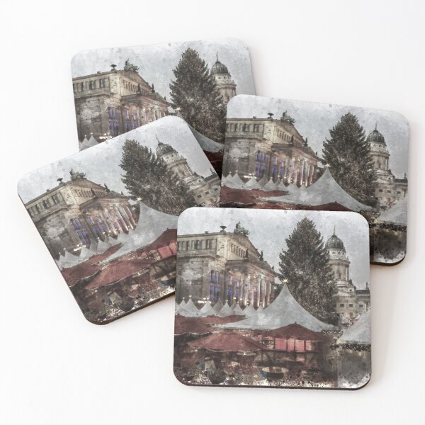 Item preview, Vintage Berlin Christmas Market watercolor designed and sold by TwoSmallPtatoes.