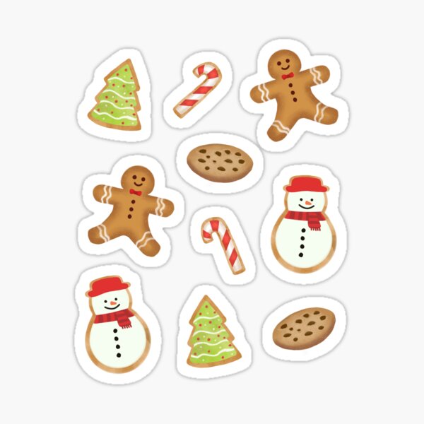 Christmas cookies - gingerbread men, christmas trees and stars on