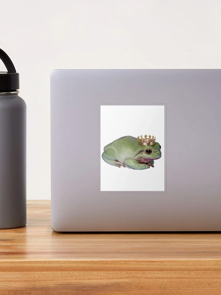 Frog With Crown, Cute Sitting Realistic Frog with Crow, Prince Frog  Sticker for Sale by Duundeed