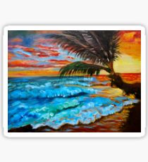 Brilliant Sunset Over Hawaii Sticker