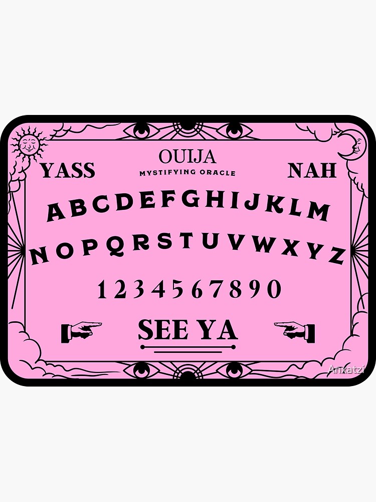 "Pink ouija board Creepy cute Harajuku Pastel goth" Sticker by Anxatzi