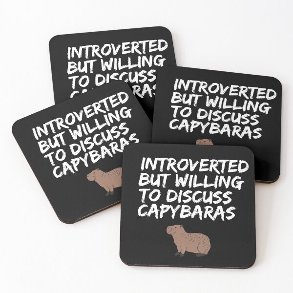 Item preview, Introverted but willing to discuss capybaras, funny capybara, cute hamster  designed and sold by oufa.