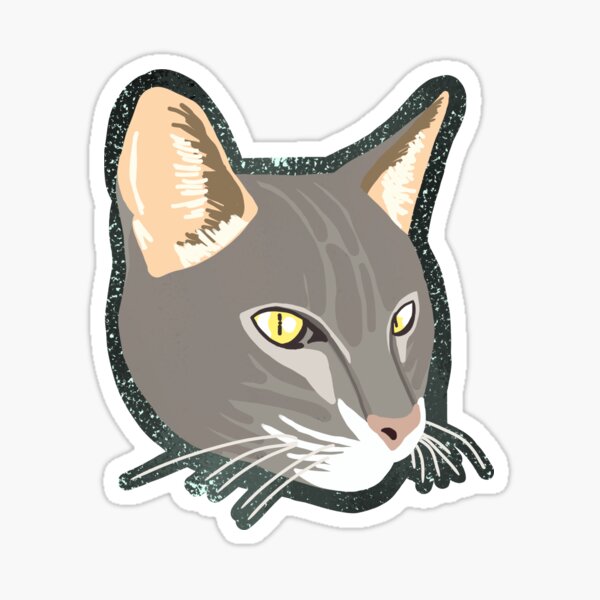 Grey Cat Galaxy Border Sticker