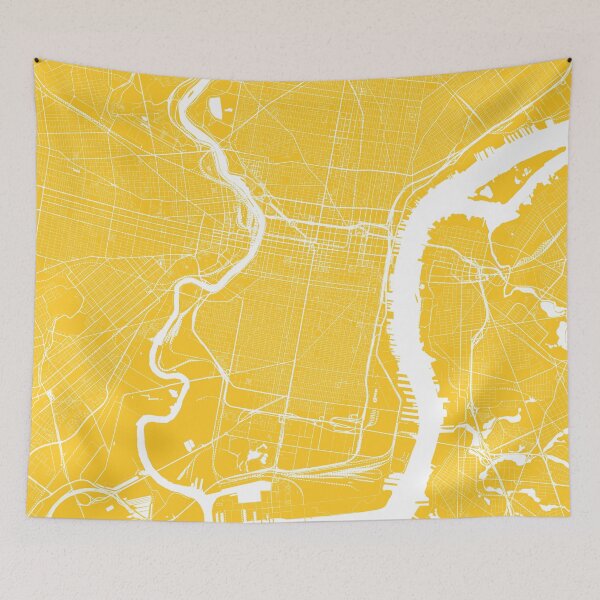 Item preview, Philadelphia, Pennsylvania, City Map - Yellow designed and sold by helloadventure.
