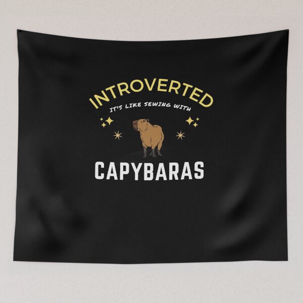 Item preview, Introverted but willing to discuss capybaras, funny capybara, cute hamster  designed and sold by oufa.