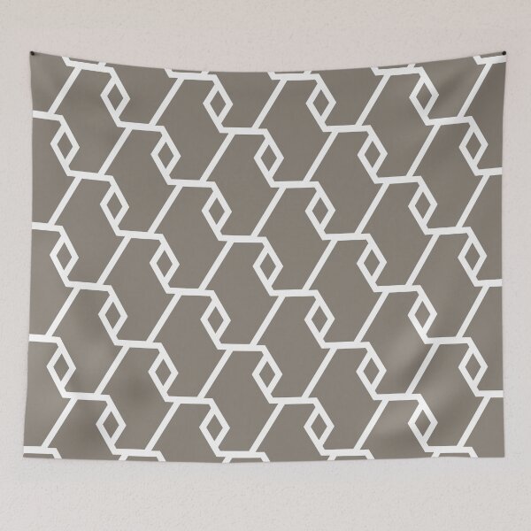 Item preview, Brown and White Diamond Line Shape Tile Pattern - 2022 Popular Colour Fireplace Mantel 0569 designed and sold by ColorOfTheYears.
