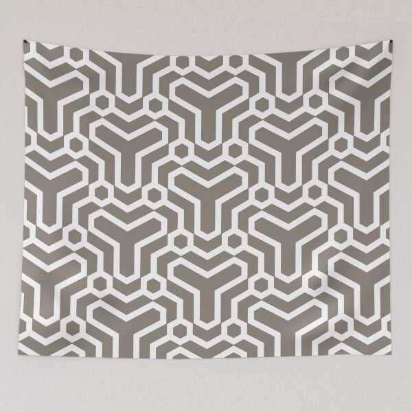 Item preview, Brown and White Minimal Line Art Pattern 5 - 2022 Popular Colour Fireplace Mantel 0569 designed and sold by ColorOfTheYears.