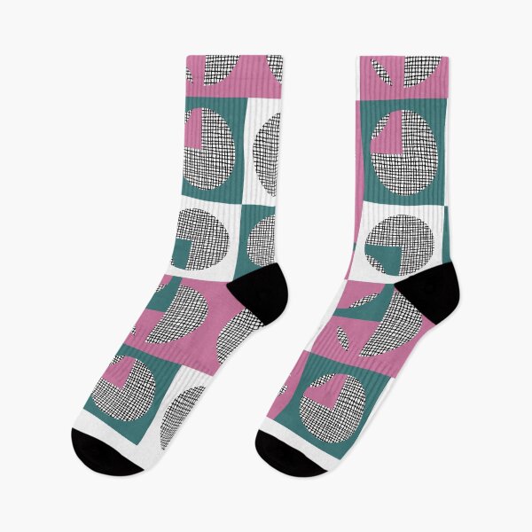 Item preview, Mid-Century Modern Segments and Circles No.3 Pink and Teal Blue designed and sold by QuestingPixel.
