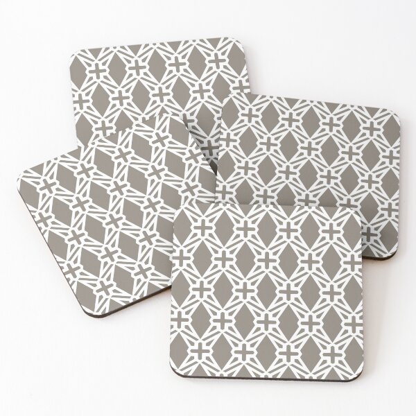 Item preview, Brown and White Geometric Shape Tile Pattern - 2022 Popular Colour Fireplace Mantel 0569 designed and sold by ColorOfTheYears.