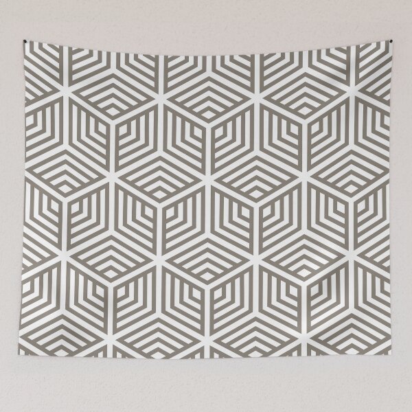 Item preview, Brown and White Striped Cube Geometric Pattern - 2022 Popular Colour Fireplace Mantel 0569 designed and sold by ColorOfTheYears.