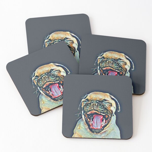 Item preview, Abstract Funny Pug Puppy on Grey – Abstract Art designed and sold by fowons.