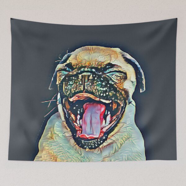 Item preview, Abstract Funny Pug Puppy on Grey – Abstract Art designed and sold by fowons.