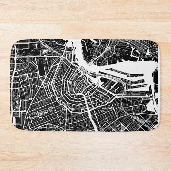 Item preview, Amsterdam, Netherlands, City Map - Black designed and sold by helloadventure.