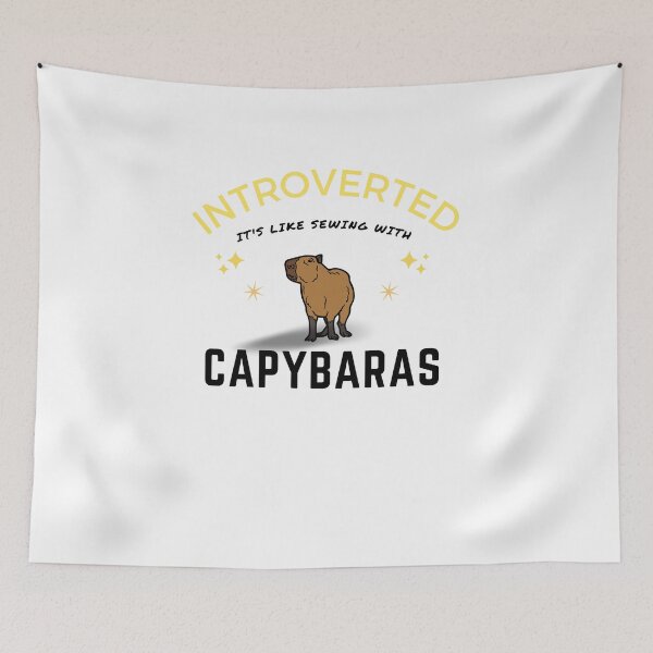 Item preview, Introverted but willing to discuss capybaras, funny capybara, cute hamster  designed and sold by oufa.