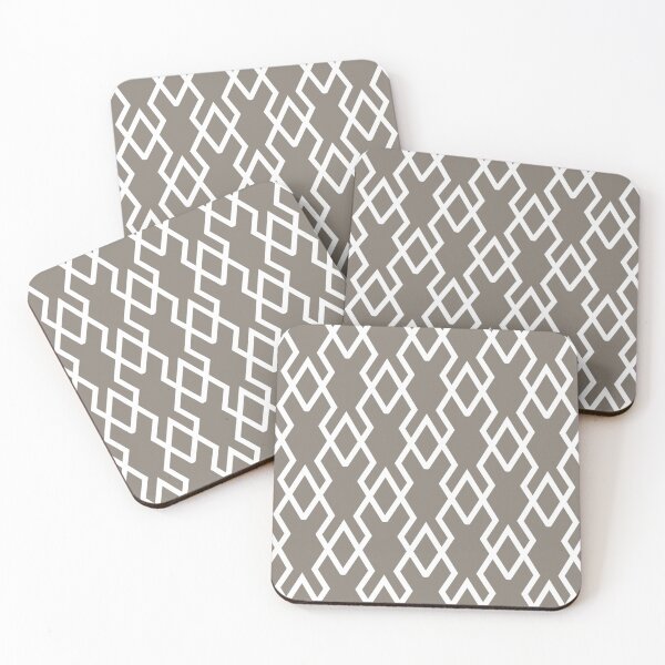 Item preview, Brown and White Tessellation Line Pattern 19 - 2022 Popular Colour Fireplace Mantel 0569 designed and sold by ColorOfTheYears.