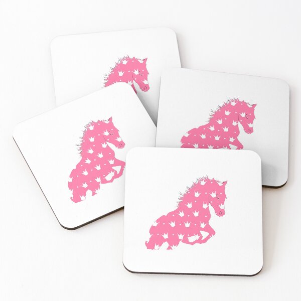 Artikelvorschau, Pferd weiße Krone rosa Silhouette entworfen und verkauft von BethSaltArt.