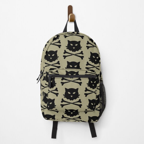Item preview, Skull & crossbones: cat (black) funny feline cross bones designed and sold by SolidEarthArt.