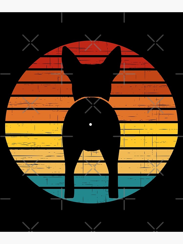 Disover Retro Sunset American Dingo Dog Butt Premium Matte Vertical Poster