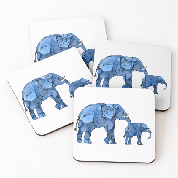 Item preview, Hydrangea Elephants Hold Tails (White background) designed and sold by Haloproductions.