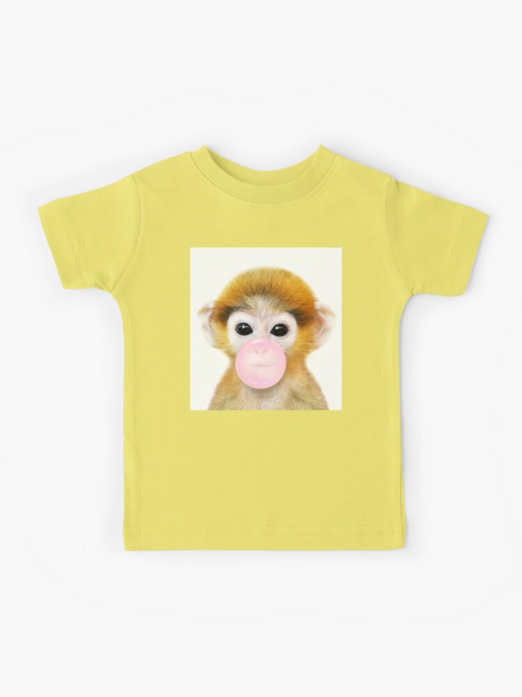 Baby Monkey Blowing Bubble Gum by Zouzounio Art Kids T-Shirt