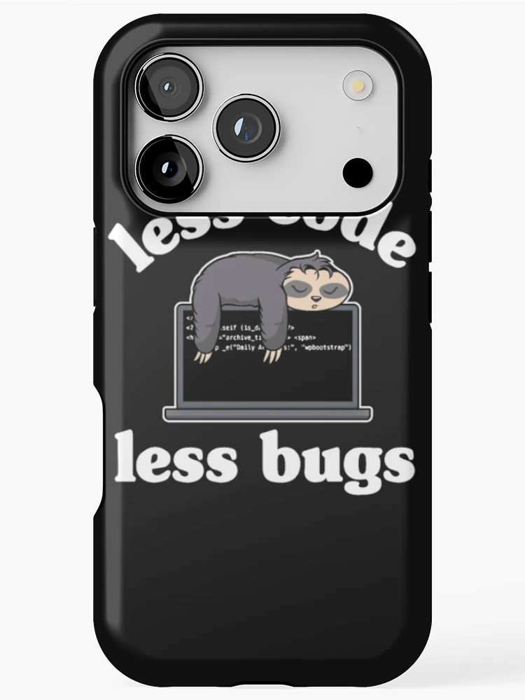 Thumbnail 1 of 4, iPhone Case, Less Code Less Bugs Sloth Programmer designed and sold by StarcyWol.