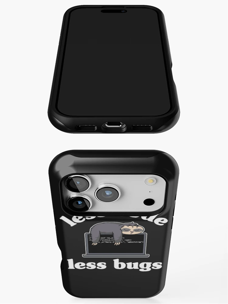 Thumbnail 3 of 4, iPhone Case, Less Code Less Bugs Sloth Programmer designed and sold by StarcyWol.
