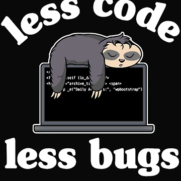 Artwork thumbnail, Less Code Less Bugs Sloth Programmer by StarcyWol