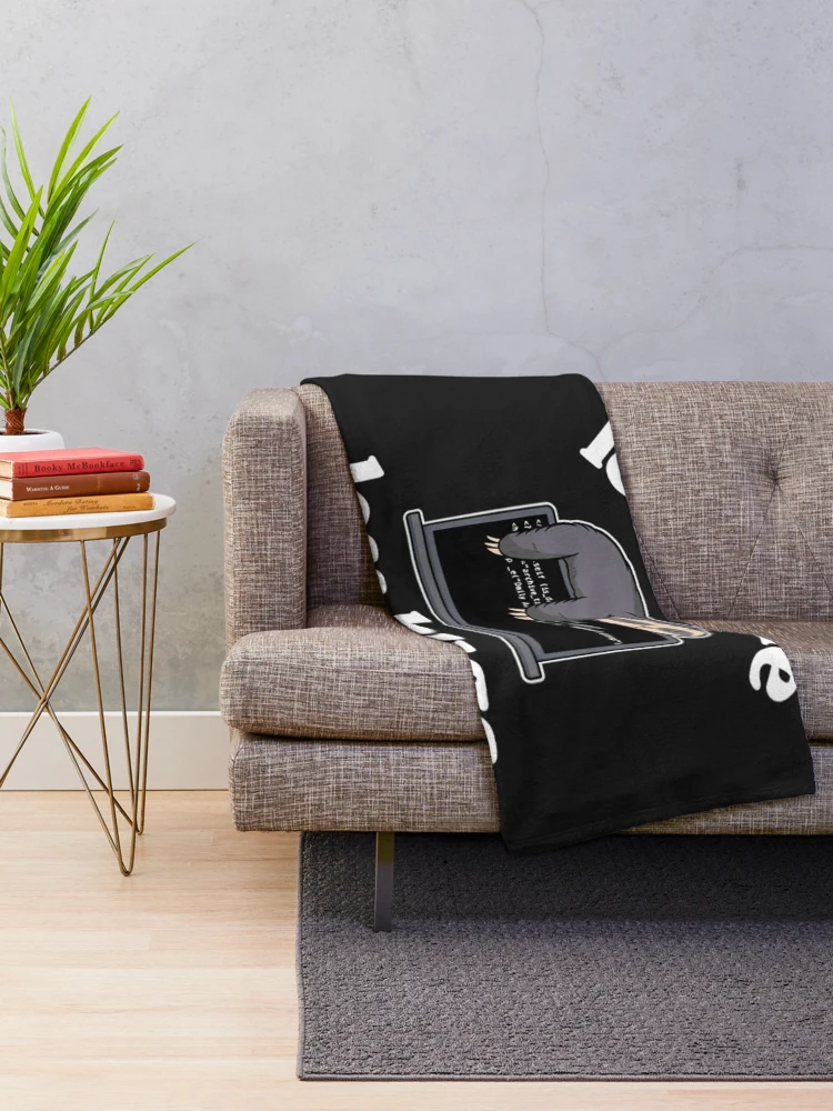Thumbnail 2 of 6, Throw Blanket, Less Code Less Bugs Sloth Programmer designed and sold by StarcyWol.