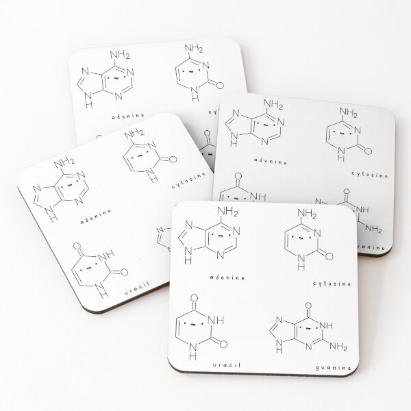 Item preview, Hand Drawn Kawaii RNA Nucleobases ACUG Pack designed and sold by SofiaSava01.