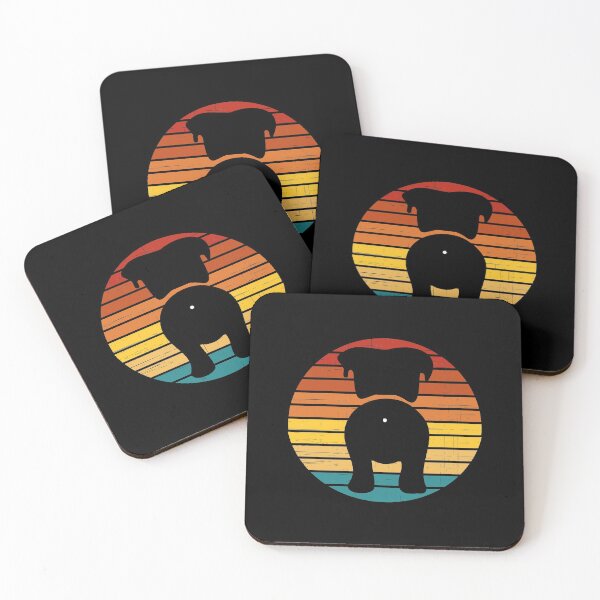Item preview, Retro Sunset Bulldog Dog Butt designed and sold by PeachesMommy.