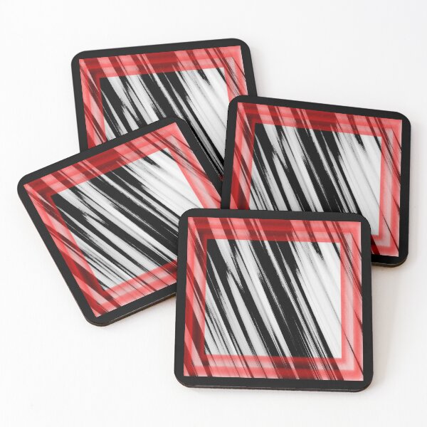 Item preview,  Black-White & Red Framed colors Diagonal lines by Iritof designed and sold by iritof.