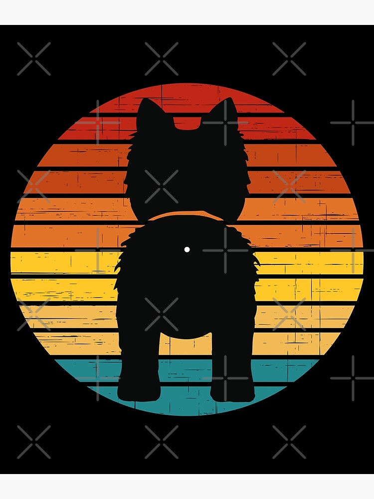 Disover Retro Sunset Cairn Terrier Dog Butt Premium Matte Vertical Poster