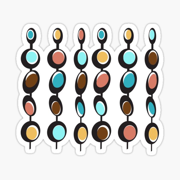 Fifties Styled Bubbles using Mid Mod Color Palette Magnet for Sale by Lisa  Williams